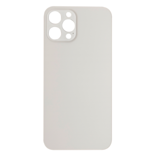 Back Glass Compatible for iPhone 12 Pro Max (Large Camera Hole) (Aftermarket) - White